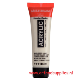 Amsterdam Acrylic Paint Napels Yellow Light (222), 20ml