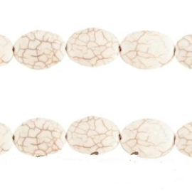 Keramiek Kraal Ovaal Creme 15mm, per 12 stuks