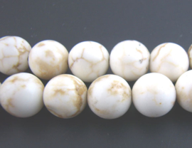 Keramiek Kraal Rond Creme 4mm, per 50 stuks