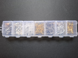 Assorti box met 240 oorbel benodigdheden