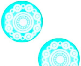 Cabochons 12mm Zeeuwse knoop turquoise groen, per 4 stuks