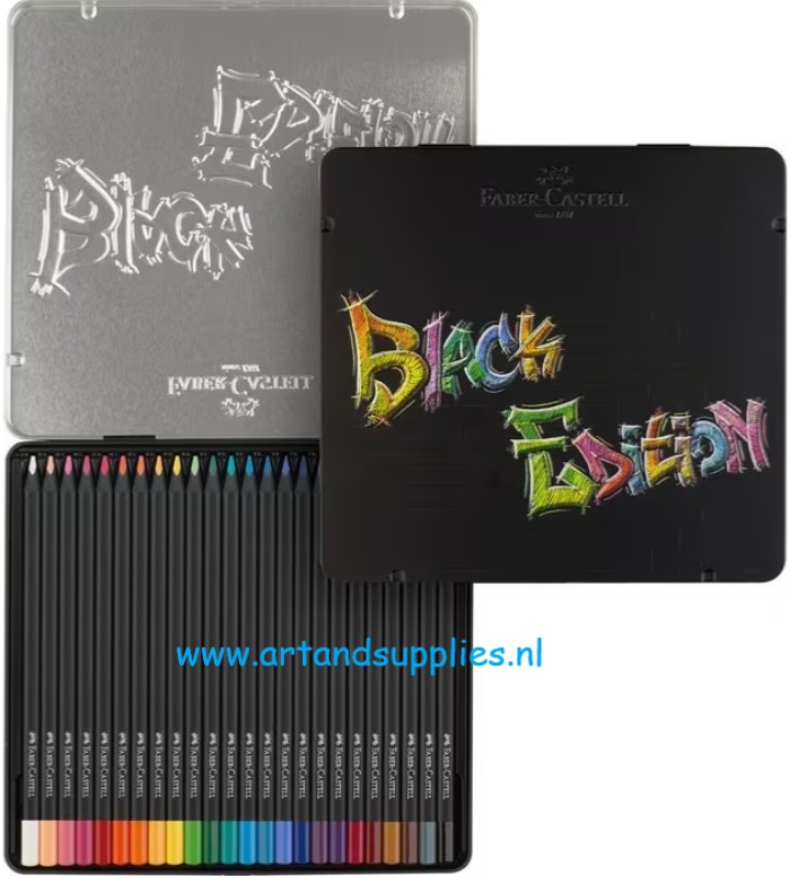 Black Edition kleurpotloden in blik (Faber Castell), 24 stuks