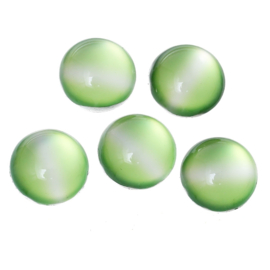 Cabochons 12mm kattenoog groen, per 5 stuks