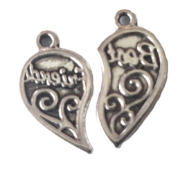 Gebroken hart Best Friends, per 2 stuks