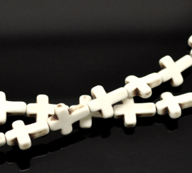 Keramiek Kruis Creme 16mm, per 15 stuks