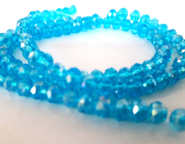Facetkralen Blauw AB 4x3mm, per streng van 100 kralen