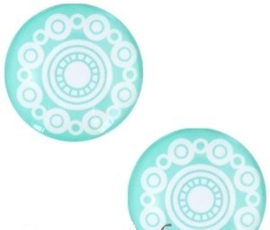 Cabochons 12mm Zeeuwse knoop zacht groen, per 4 stuks