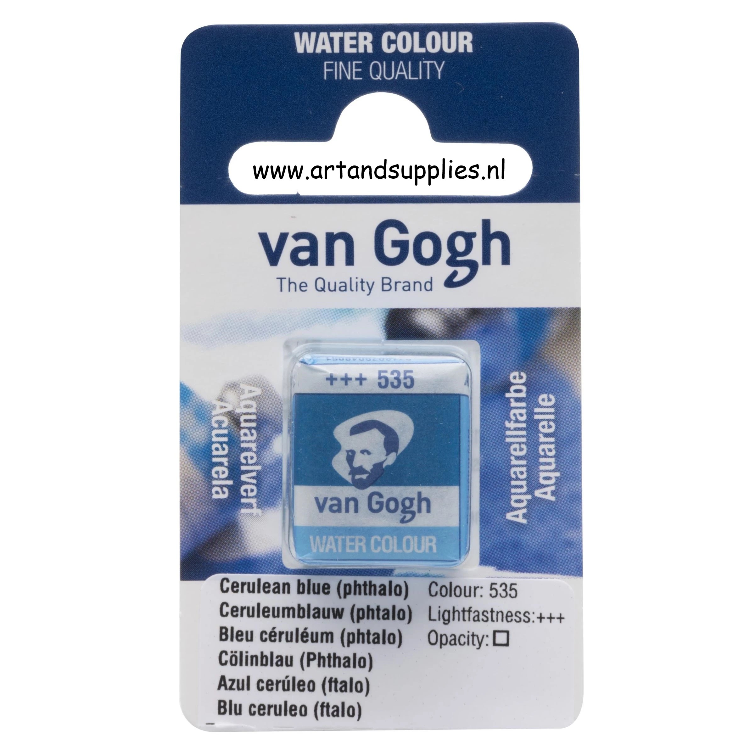 Van Gogh Aquarelverf Ceruleumblauw (Phtalo) (535), half napje
