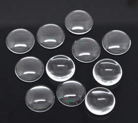 Cabochons glas 16mm, per 5 stuks