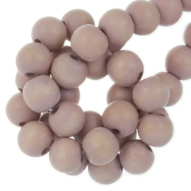 Houten kralen 8mm Taupe Roze, per 50 stuks