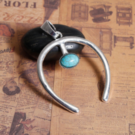 Boho XL hanger met howliet steen, per stuk