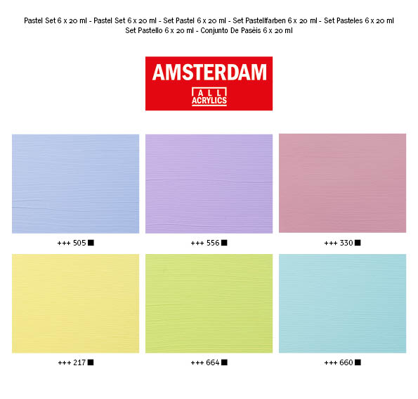 Amsterdam Acrylverf Set Pastel, 6 x 20ml