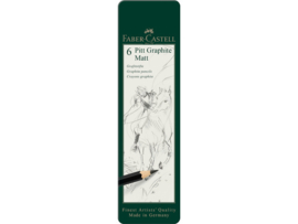 Faber Castell Pitt Graphite Matt, set van 6 zachte potloden