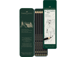 Faber Castell Pitt Graphite Matt, set van 6 zachte potloden