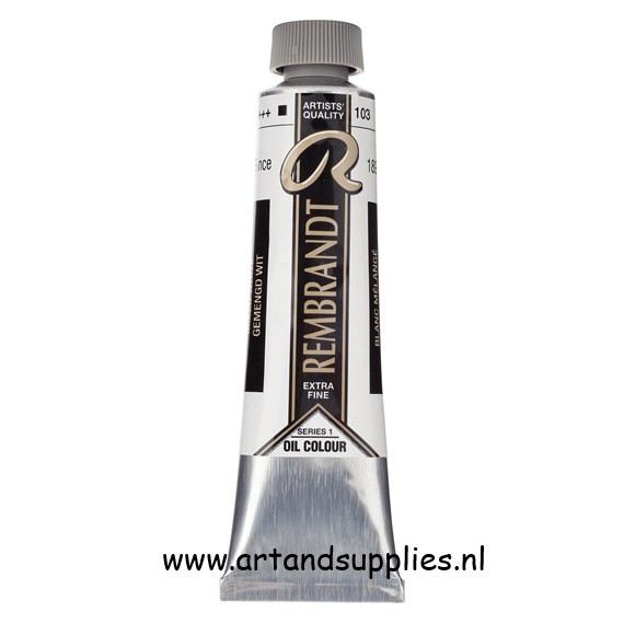 Rembrandt Olieverf Gemengdwit, saffloerolie  (103/1), 40ml