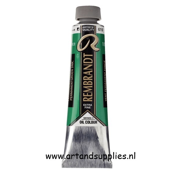 Rembrandt Olieverf Permanentgroen Donker (619/3), 40ml