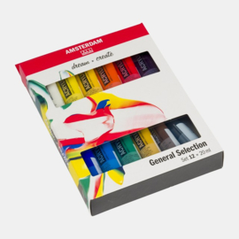 Amsterdam Acrylic Paint Set General, 12 x 20ml