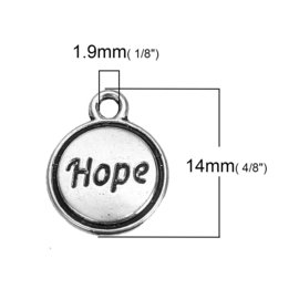 Tekstbedel "Hope", per 15 stuks