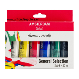 Amsterdam Acrylverf Set General, 6 x 20ml