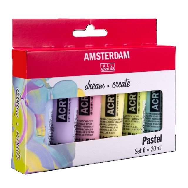 Amsterdam Acrylverf Set Pastel, 6 x 20ml