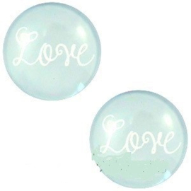 Cabochons 12mm Love, per 4 stuks