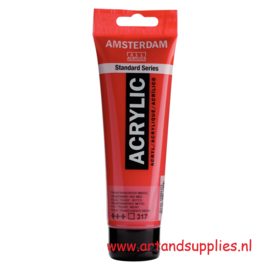 Amsterdam Acrylverf Transparantrood Middel (317), 120ml