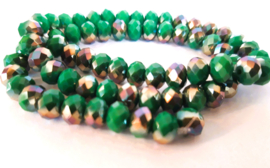 Facetkralen Groen Shine 6x8mm, per streng van 70 kralen