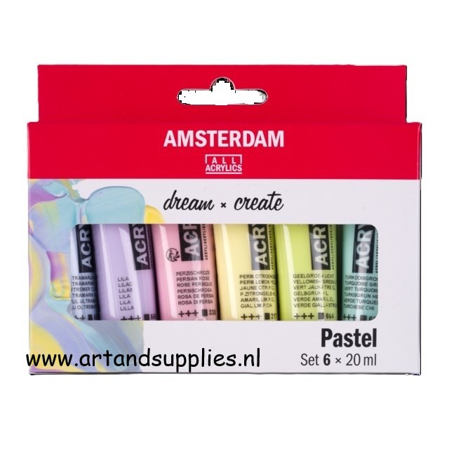 Amsterdam Acrylverf Set Pastel, 6 x 20ml