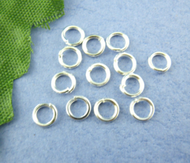 Buigringetjes silverplated 4mm, per 100 stuks