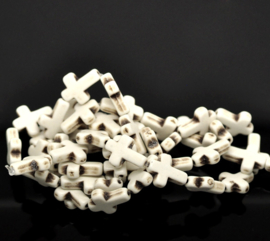 Keramiek Kruis Creme 16mm, per 15 stuks