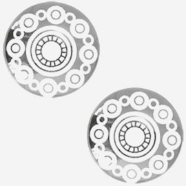 Cabochons 12mm Zeeuwse knoop zacht grijs, per 4 stuks