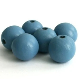 Houten kralen 6mm Lavendel Blauw, per 50 stuks