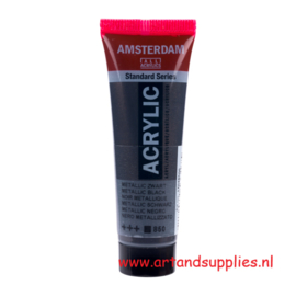 Amsterdam SPECIALTIES Acrylverf Metallic Zwart (850), 20ml