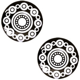 Cabochons 12mm Zeeuwse knoop zwart, per 4 stuks