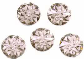 Cabochons 12mm licht taupe facet, per 5 stuks