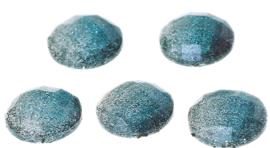 Cabochons 12mm zeegroen glitter facet, per 5 stuks