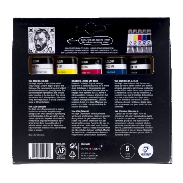 Van Gogh Olieverf Primaire Mengset, 5 x 40ml