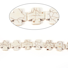 Keramiek Kruis Creme 20mm, per 10 stuks