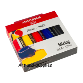 Amsterdam Acrylverf Set Mixing, 5 x 120ml