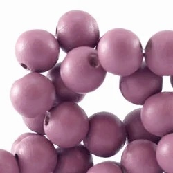 Houten kralen 8mm Violet Roze, per 50 stuks