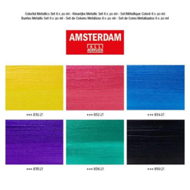 Amsterdam Acrylverf Set Colorful Metallic, 6 x 20ml