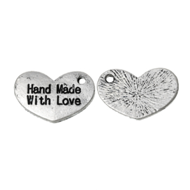 Hartje "Handmade with love", per 15 stuks