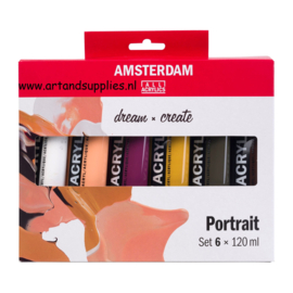 Amsterdam Acrylverf Set Portret, 6 x 20ml