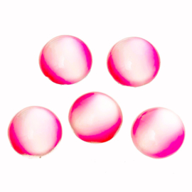 Cabochons 12mm kattenoog fuchsia goud, per 5 stuks
