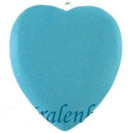 Houten hart Medium Turquoise, per 2 stuks