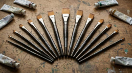 Kangaro penseel synthetisch - Kort Plat, 6mm