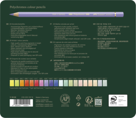 Faber Castell Polychromos kleurpotloden in blik, set van 20 stuks