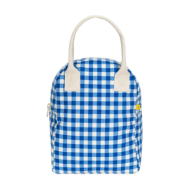 Duurzame Lunchtas Blauw-Wit Ruit