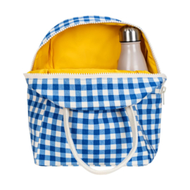 Duurzame Lunchtas Blauw-Wit Ruit