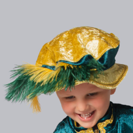 Luxe baret met 2 grote veren